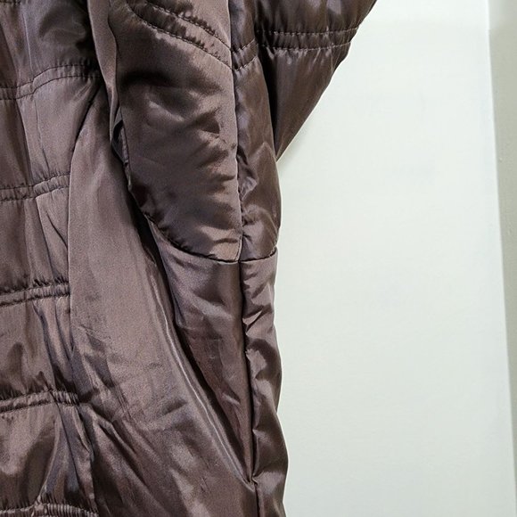 Marker brown puffy coat with faux fur lining woman's size extra large w/scarf - Picture 5 of 12